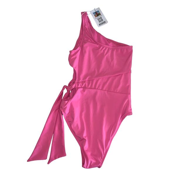 High Leg Cheeky One Piece Swimsuit-Liberty & Justice-Color Pink-Size XS-New - Picture 4 of 5